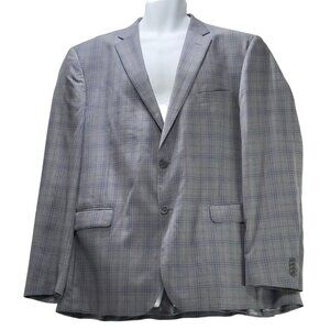 JB BRITCHES Logan Men's Sport Coat Gray Plaid Wool Lined 2 Button Vents Size 46L